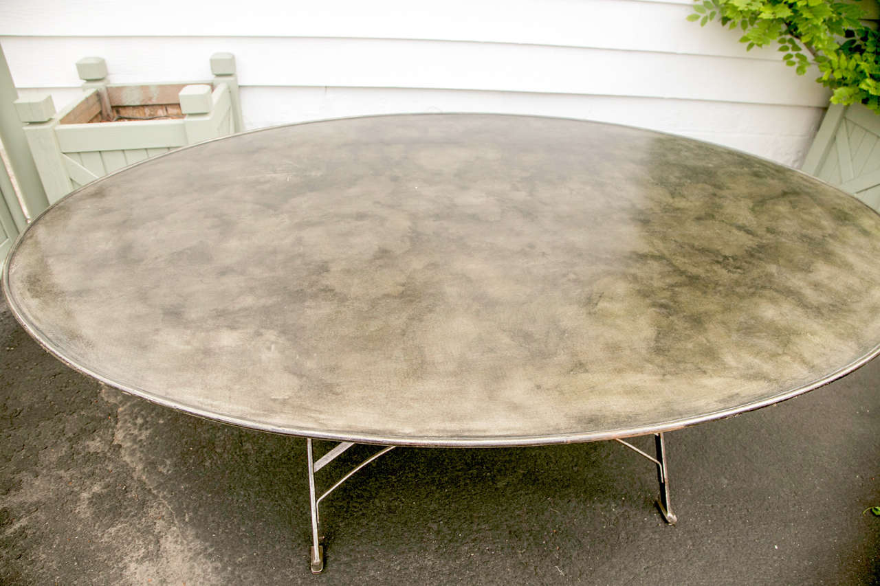 Contemporary Folding French Metal Table Outdoor or Indoor
