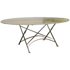 Folding French Metal Table Outdoor or Indoor