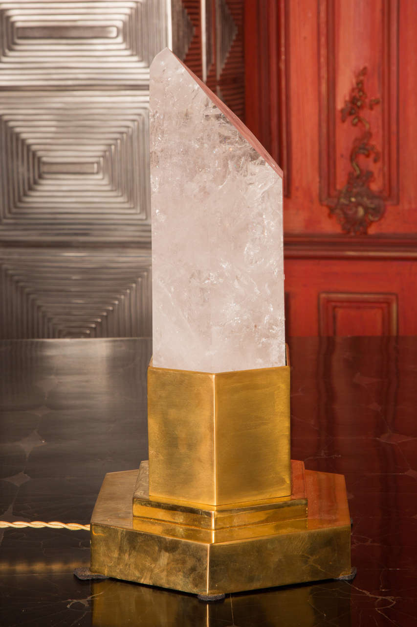Rock Crystal Lamp In Excellent Condition In Saint-Ouen (PARIS), FR