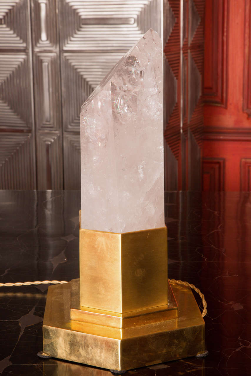 20th Century Rock Crystal Lamp