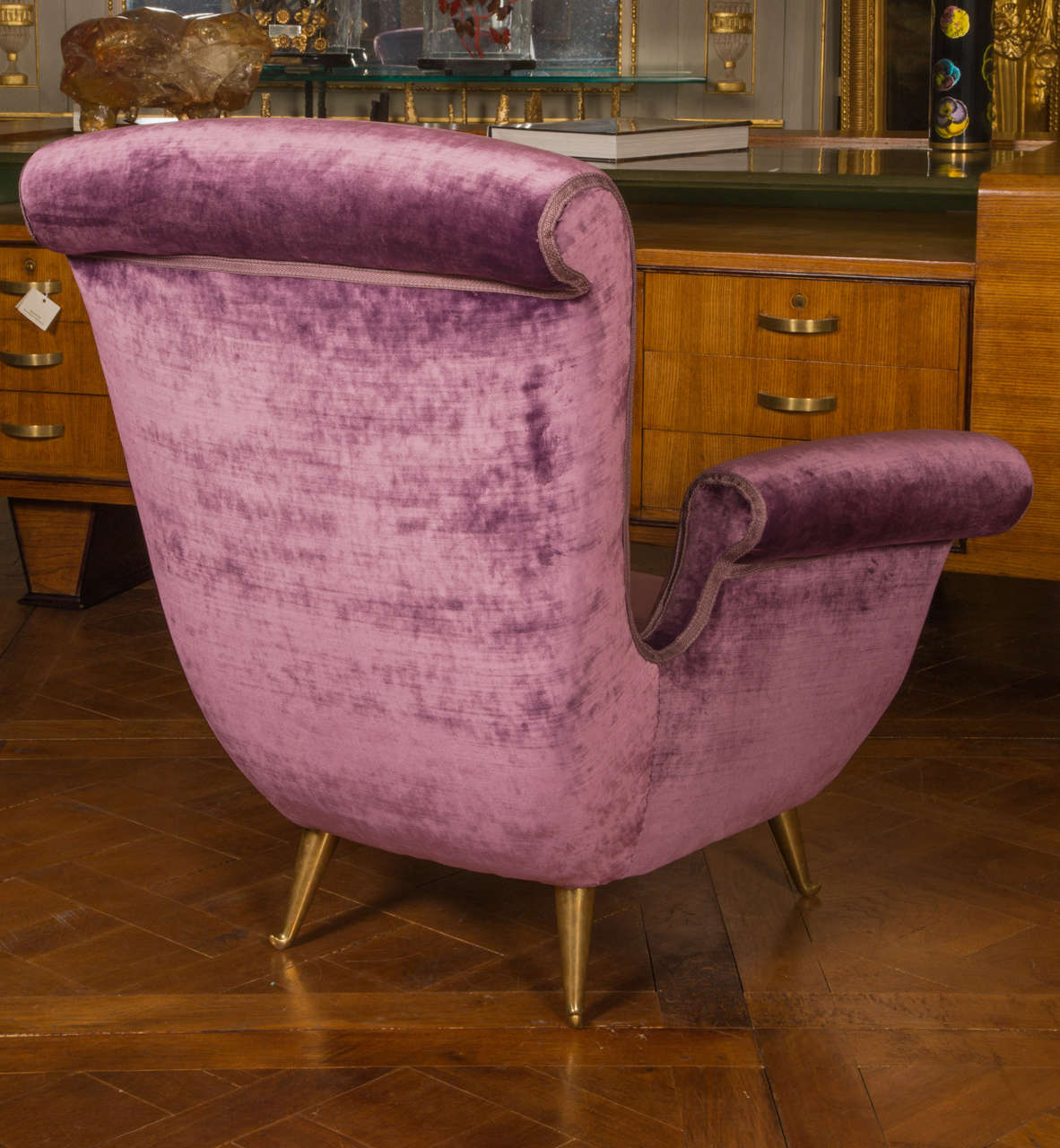 Beautiful Pair of Purple Armchairs at 1stDibs