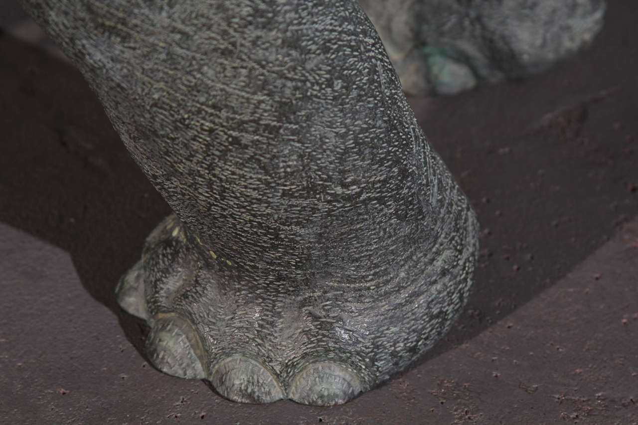 Meiji Japanese Bronze Elephant Sculpture For Sale 3