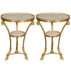 Pair of French Empire Style Gueridon