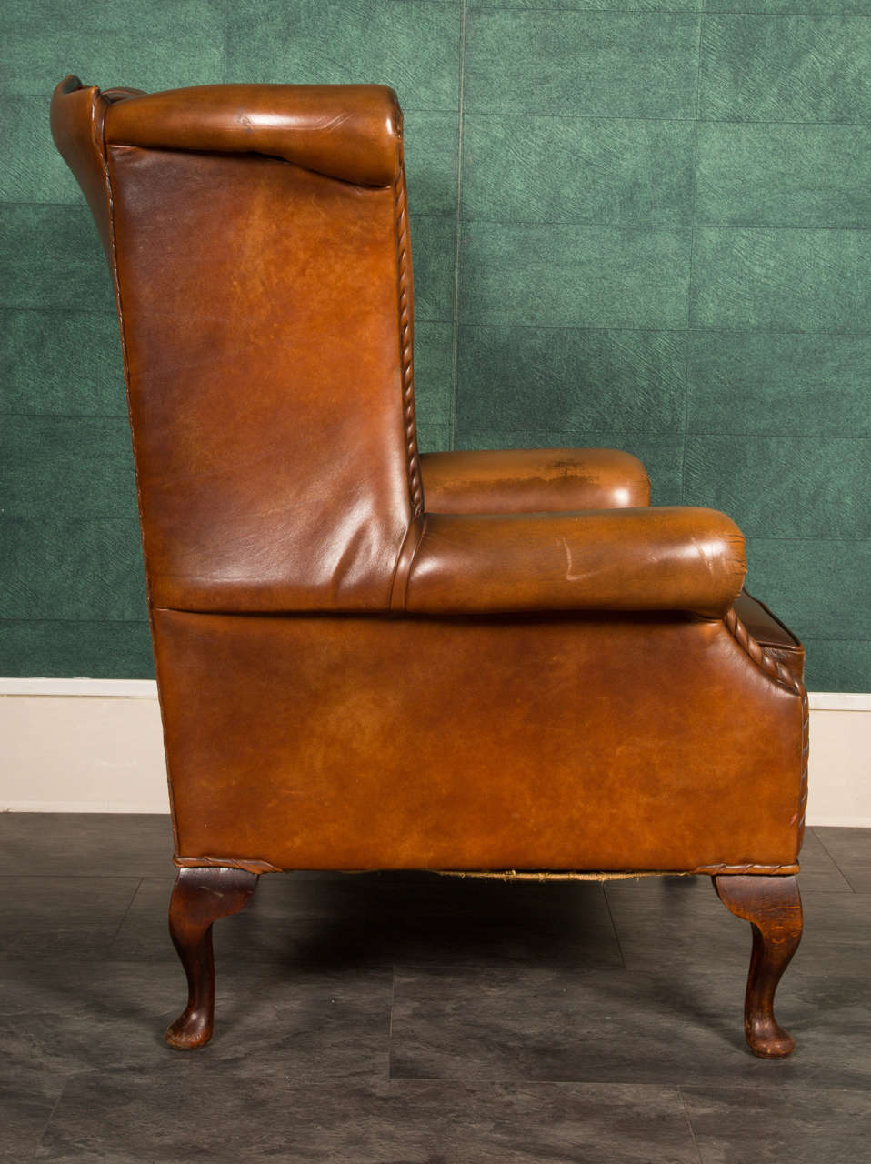 1980 Italian Leather Armchair For Sale 2