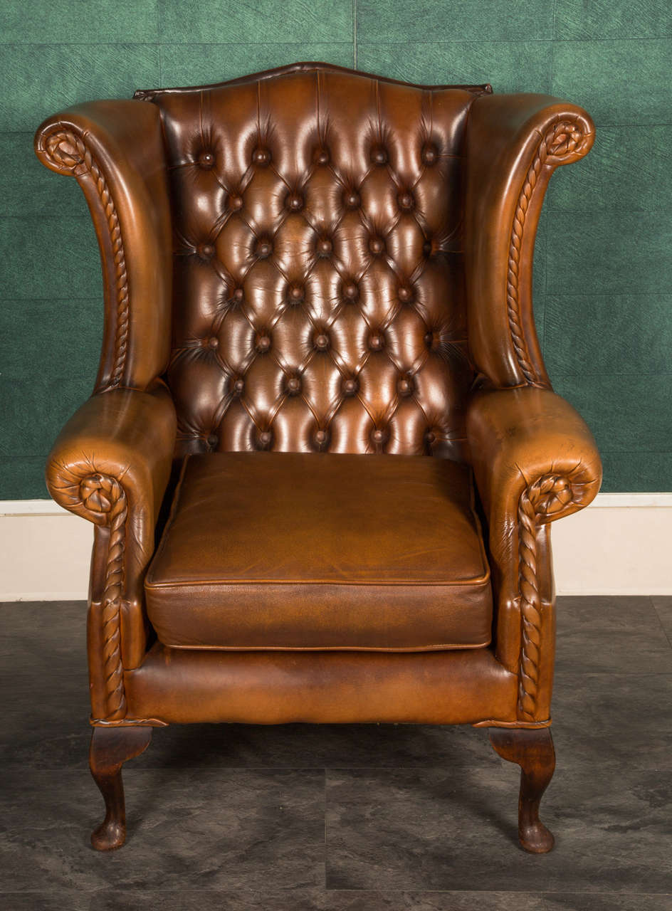 1980 Italian Leather Armchair For Sale 5