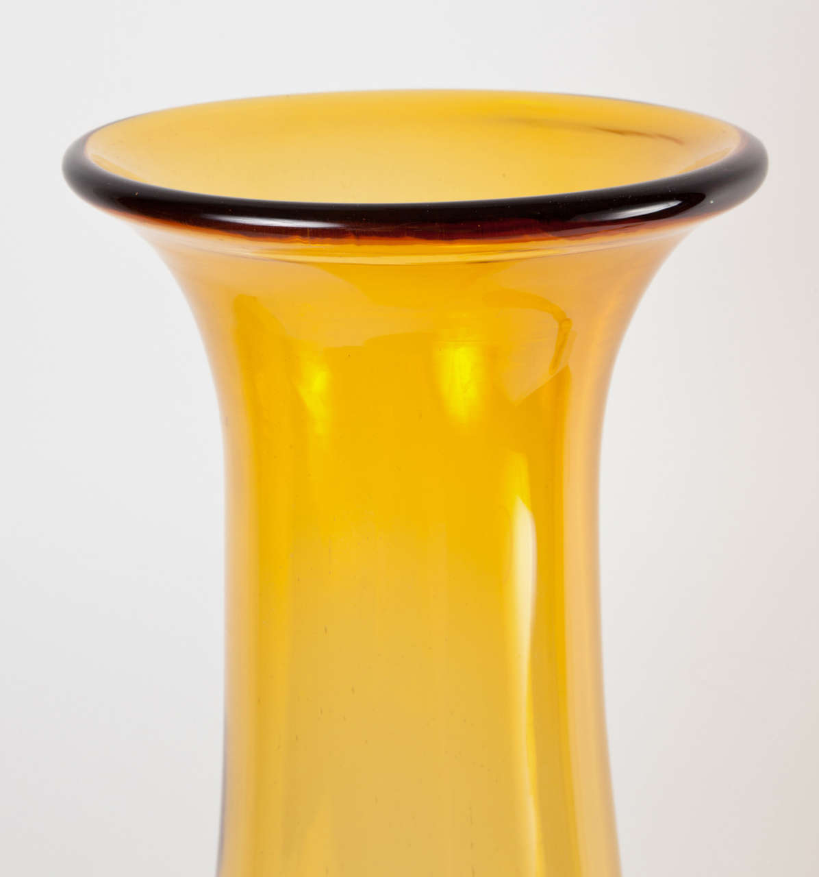 American Modernist Oversize Amber Glass Vases
