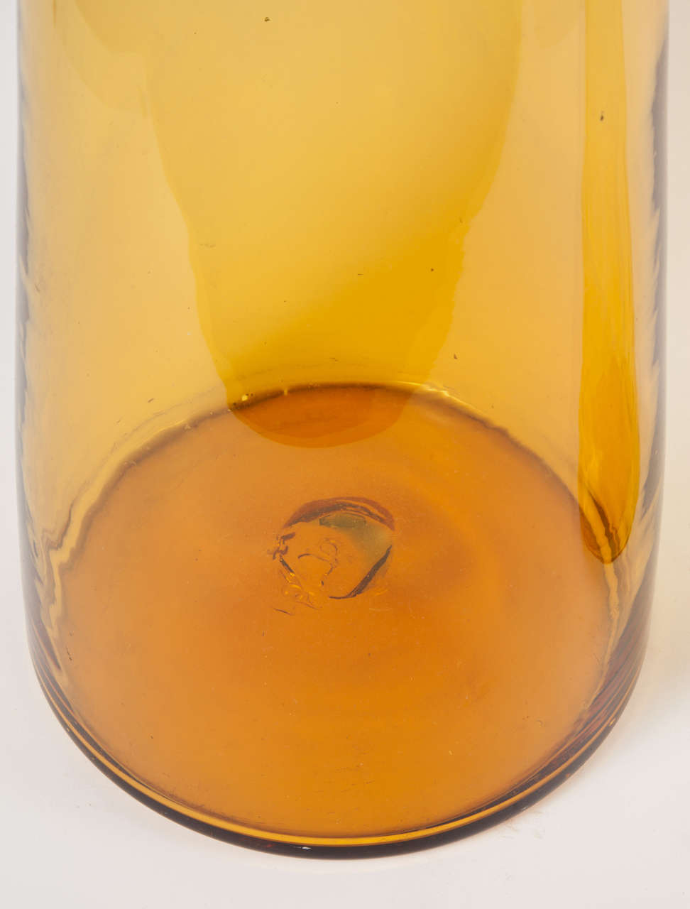 Modernist Oversize Amber Glass Vases 1