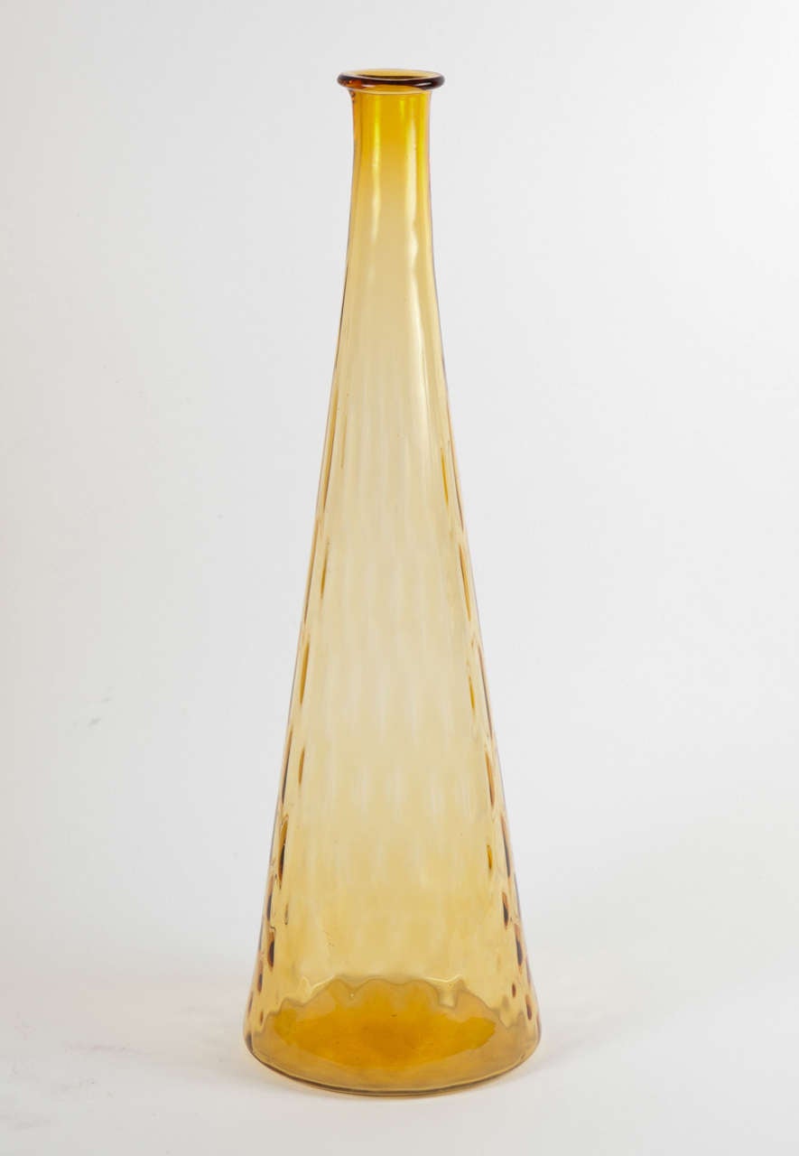 Modernist Oversize Amber Glass Vases 2