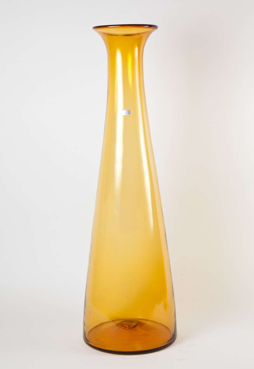 Modernist Oversize Amber Glass Vases 3