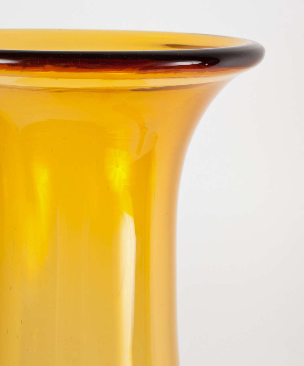 Modernist Oversize Amber Glass Vases 4