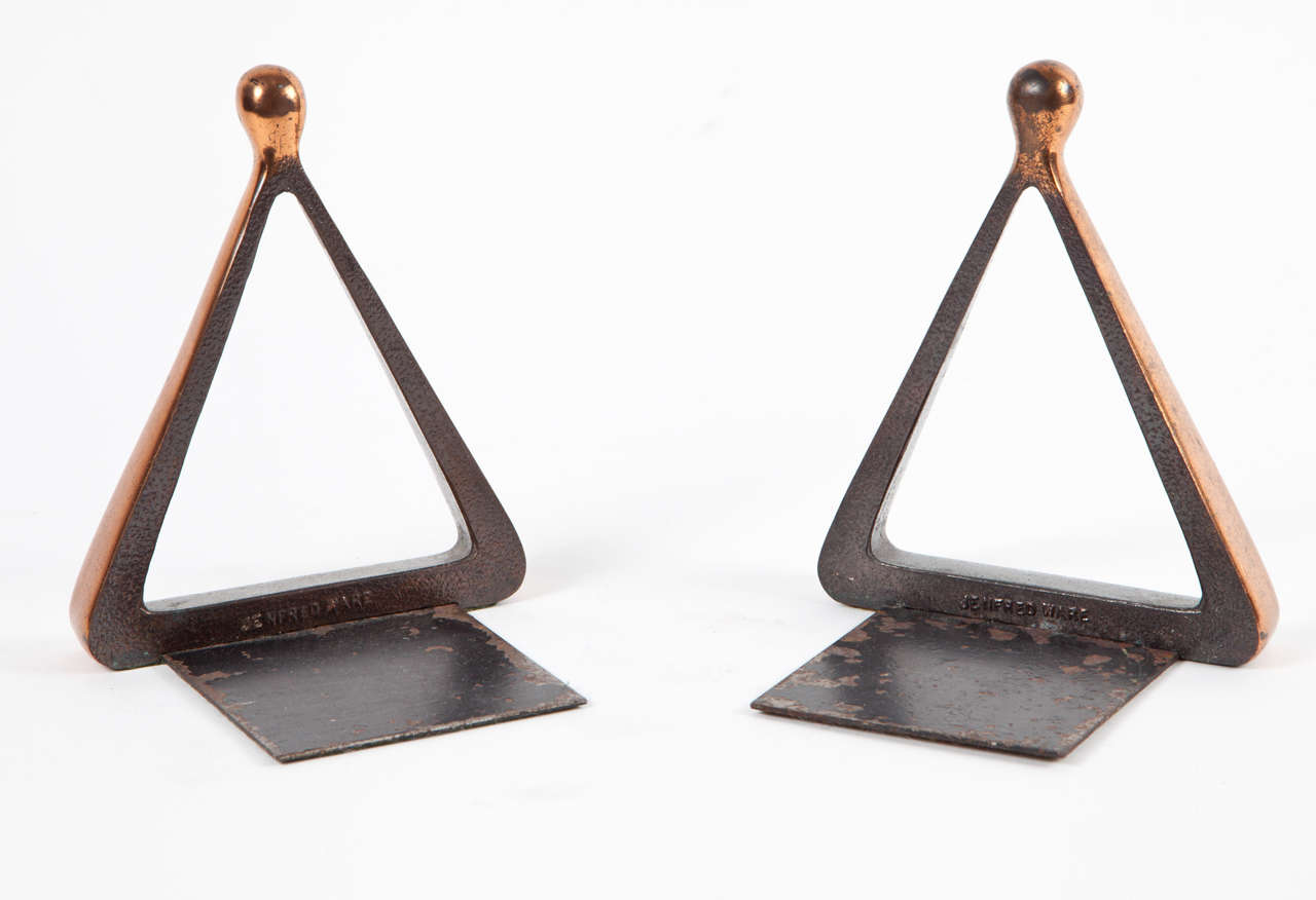 American Copper Triangle Bookends by Ben Seibel