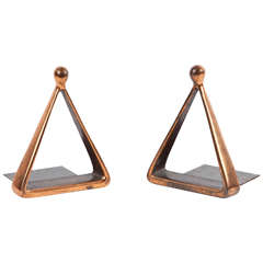 Copper Triangle Bookends by Ben Seibel