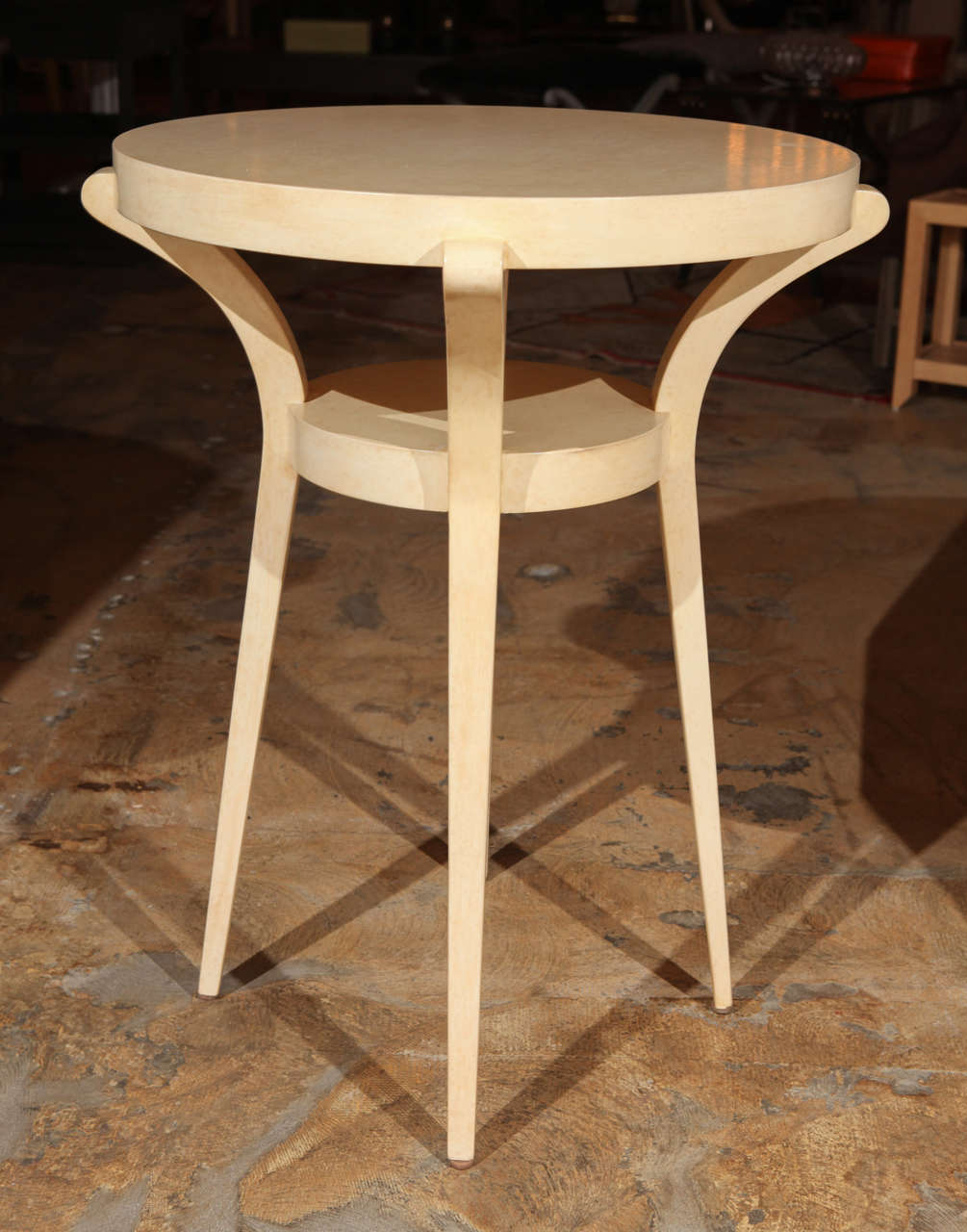 20th Century Sculptural Side Table in Faux Parchment