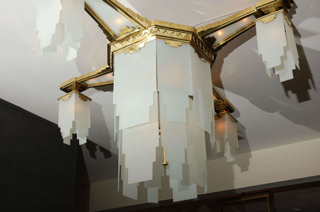 20th Century Grand Art Deco Chandelier Attributed to Gagneau For Sale