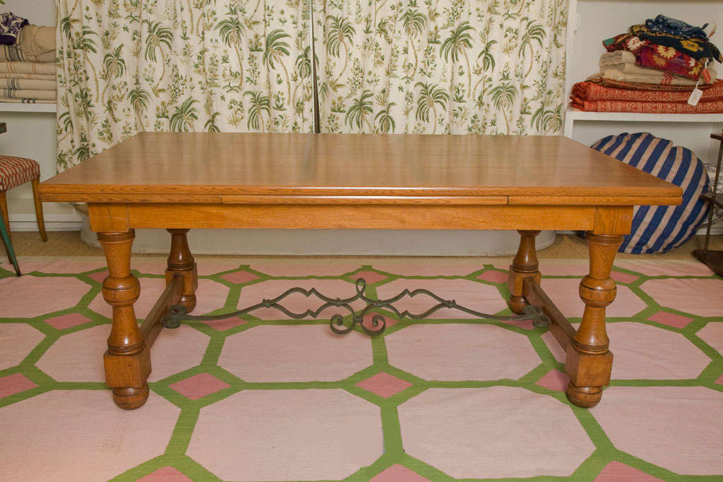 French 1940's White Oak Table