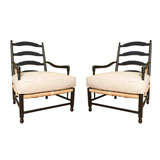 Pair of Large Scale Vintage Provincial Armchairs