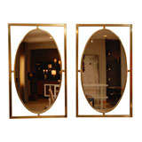Pair Of Brass Mirrors By Lawson-Fenning