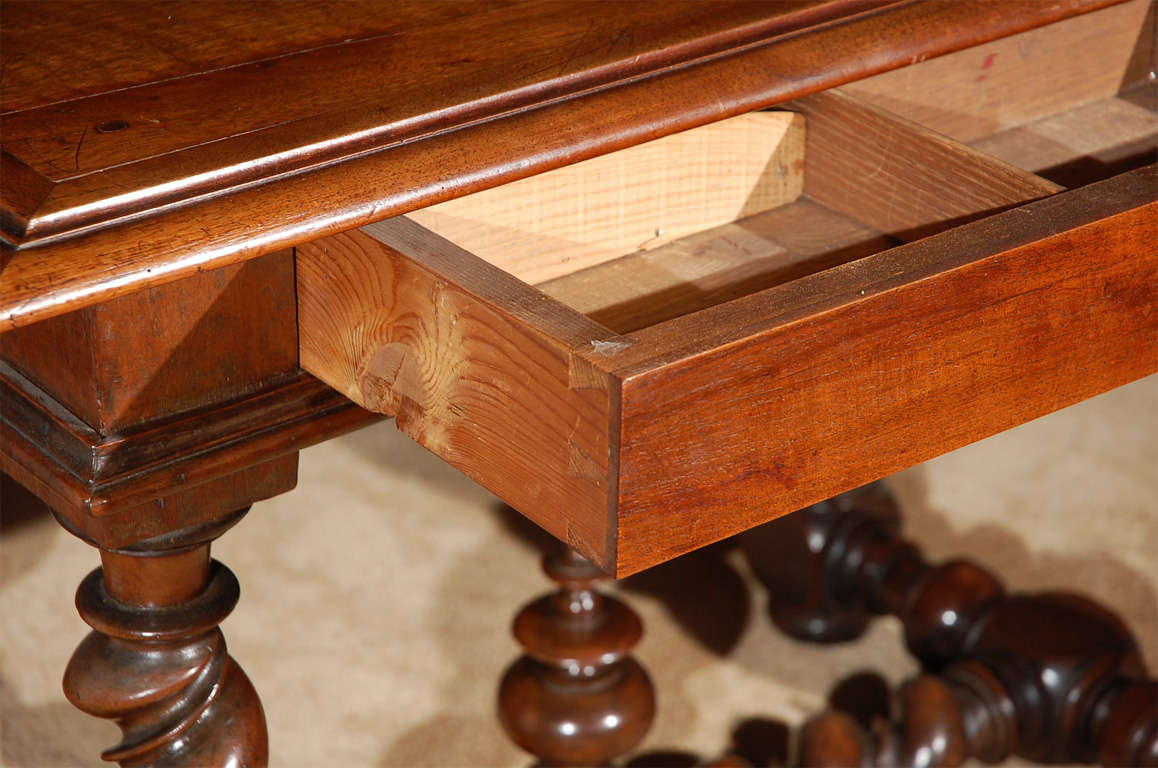 19th Century French Side Table with Barley Twist Legs