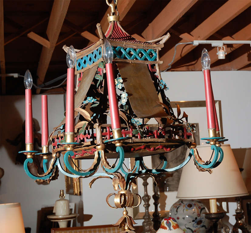 Painted Pagoda Chandelier 2