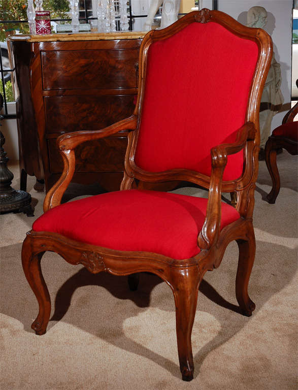 Pair of Italian Walnut Arm Chairs 2