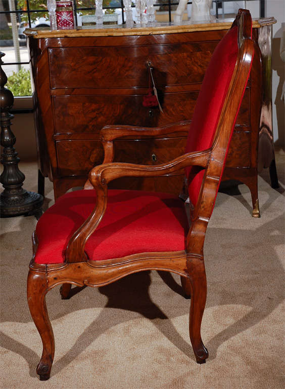 Pair of Italian Walnut Arm Chairs 3