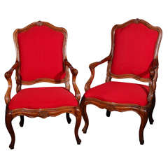 Pair of Italian Walnut Arm Chairs 2