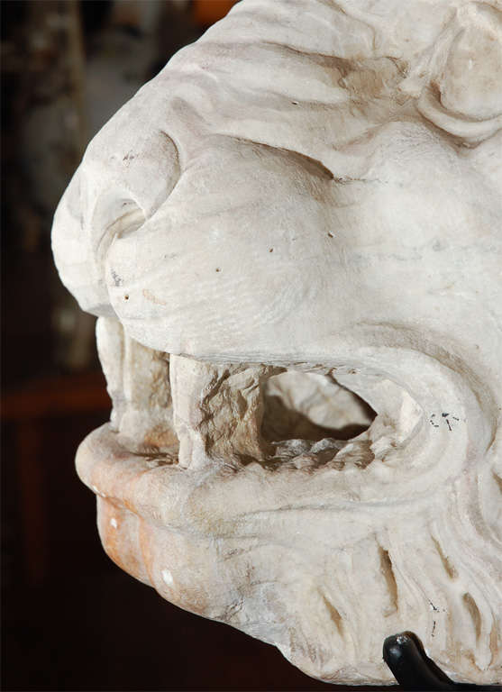 17th Century, Carrera Marble Lion Fountain Head For Sale at 1stDibs ...