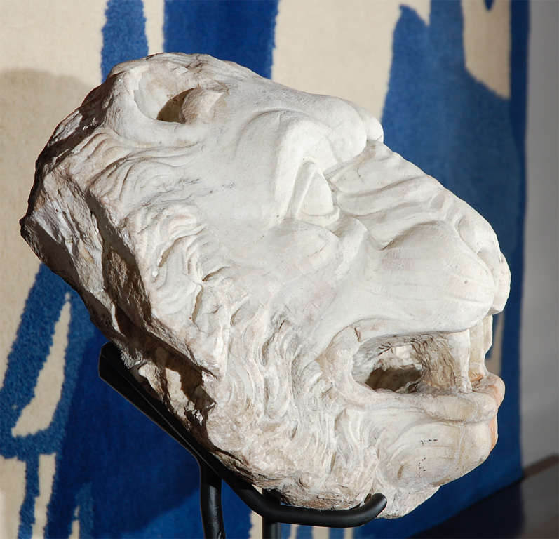 17th Century, Carrera Marble Lion Fountain Head For Sale at 1stDibs ...