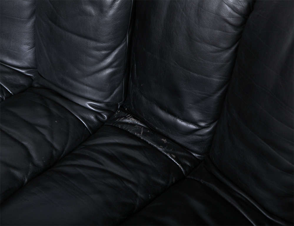 De Sede Black Leather Non Stop Sofa 4