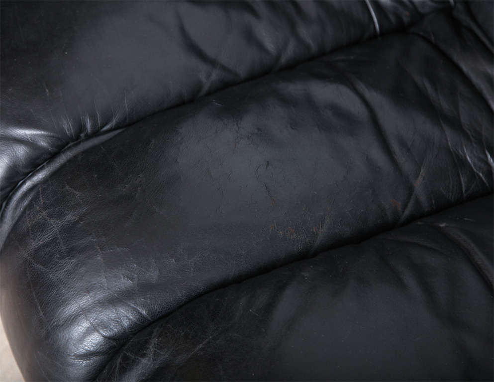 De Sede Black Leather Non Stop Sofa 5
