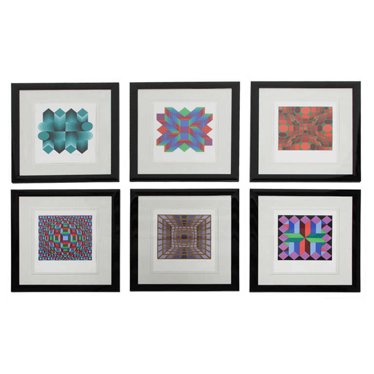 Set of Six Victor Vasarely Serigraphs