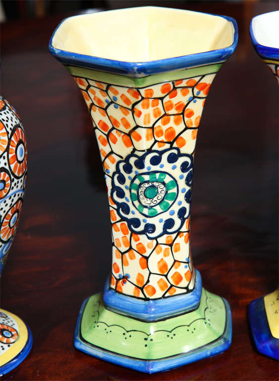 Grouping of Colorful Hand-Painted Czechoslovakian Ceramics 3