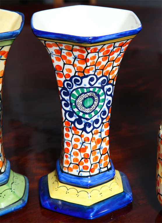 Grouping of Colorful Hand-Painted Czechoslovakian Ceramics 4