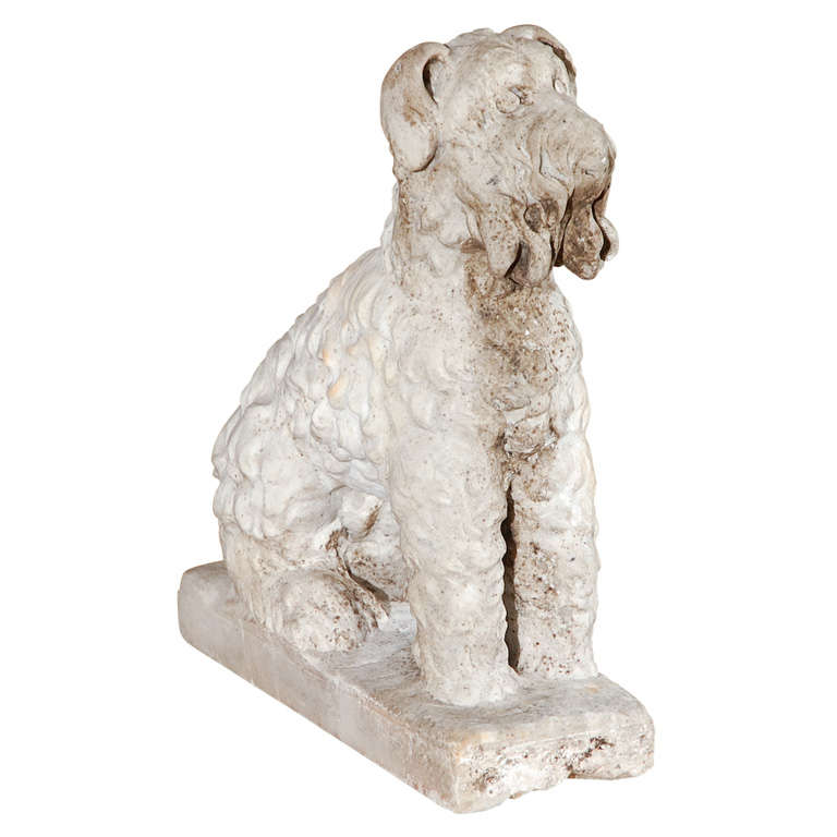 Marble Seated Dog For Sale