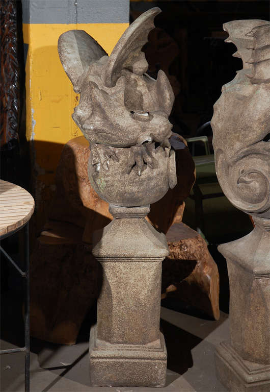Pair of Sandstone Gargoyles