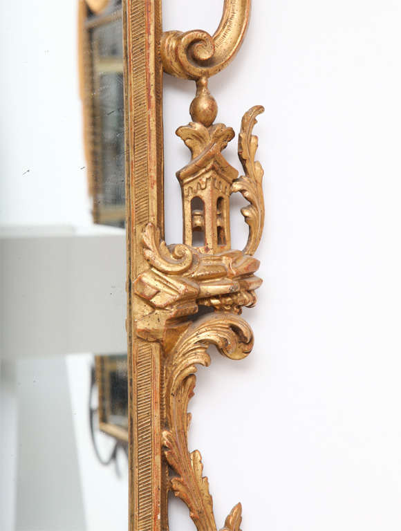 Pair of Carved and Gilt Wood  Chinoiserie Mirrors 4