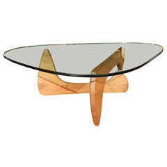 Vintage Noguchi Glass Top Coffee Table