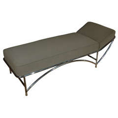 Vintage Upholstered Chrome Recamier