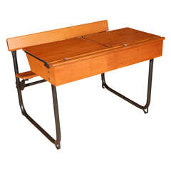 Vintage Two-Seater School Desk