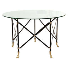 Iron and Brass Indoor/Outdoor Dining Table