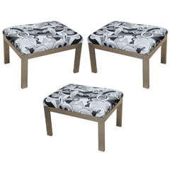 Cool 70s Stools Benches, Upholstered In Emilio Pucci
