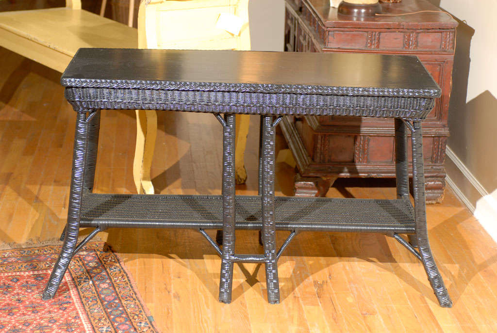 Wicker Server American Art Deco Wicker Server Sofa Table c.1915-20 at 1stDibs