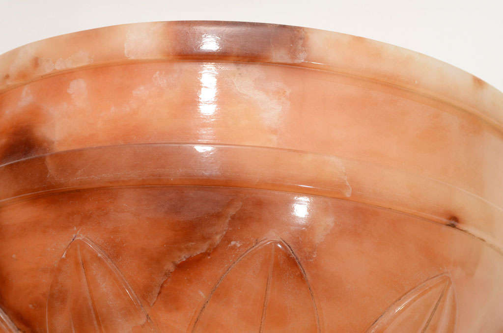 Hand-Carved Pair of Alabaster Wall Sconces