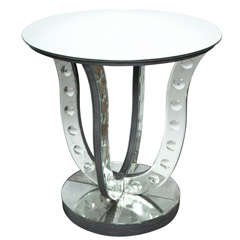 Art Deco French beveled Mirrored Gueridion Table