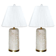 Vintage Barovier Murano Glass Table Lamps