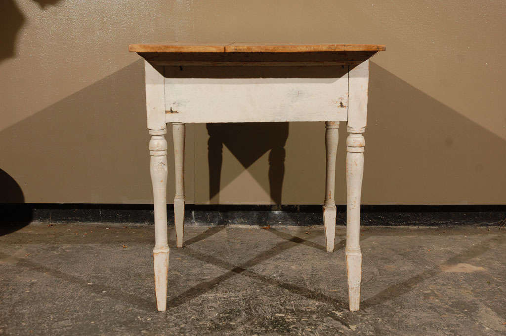 A 19th Century Swedish Painted Work Table with Scrub Pine Top 5