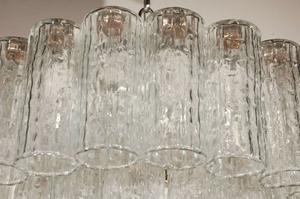 Italian Murano Glass Chandelier by Venini For Sale