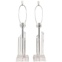 Pair of Acrylic Table Lamps