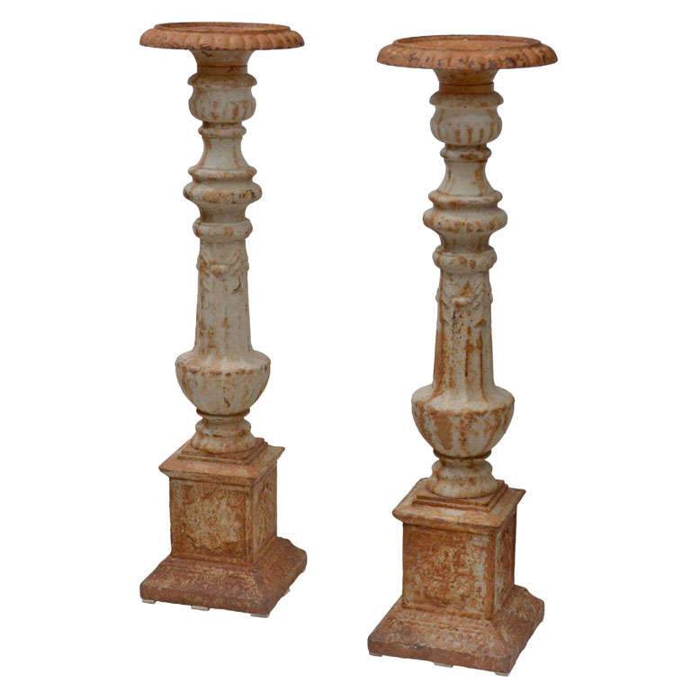 Antique Cast Iron Candlesticks