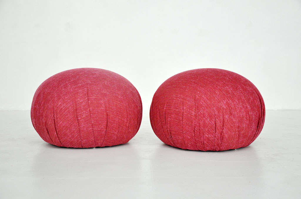 Pair of pouf ottoman/stools made by Directional.  New upholstery.
